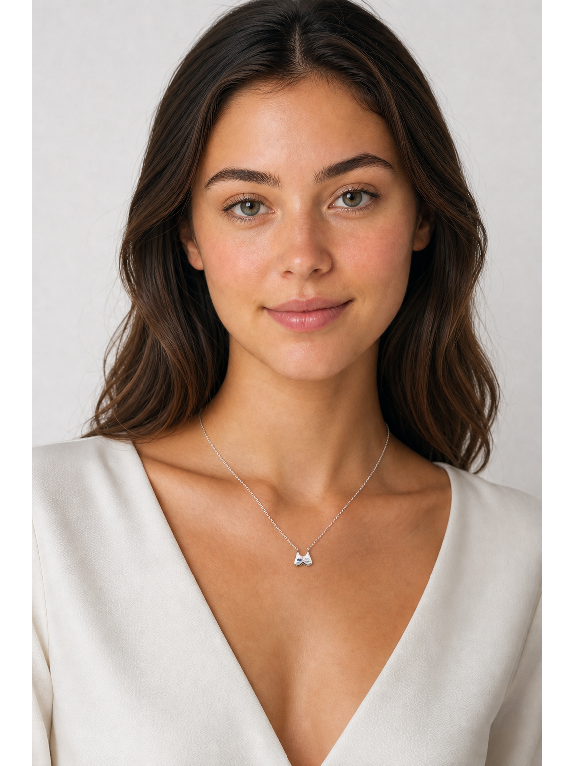 Sterling Silver Cat Face Necklace 2
