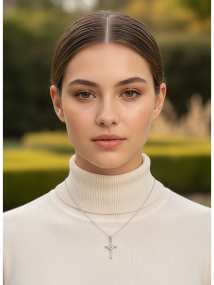 Sterling Silver Heart Cross Necklace 2