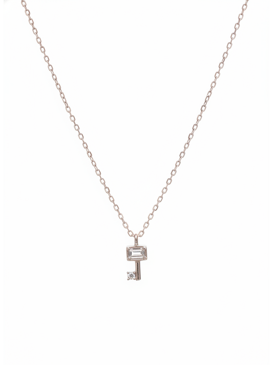 Sterling Silver Key Pendant Necklace 1