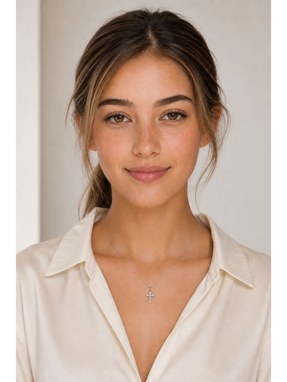 Sterling Silver Pavé Cross Necklace 2