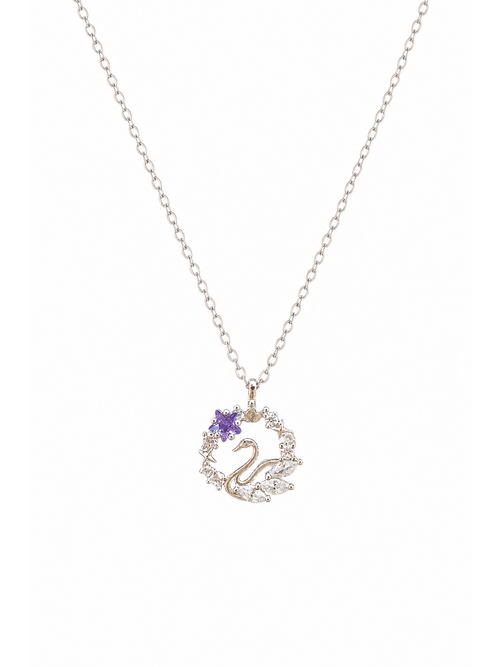 Sterling Silver Swan Wreath Necklace