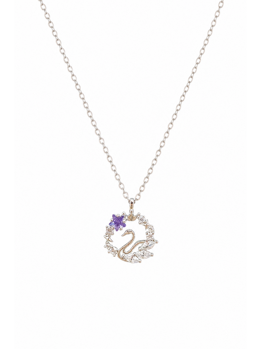 Sterling Silver Swan Wreath Necklace 1