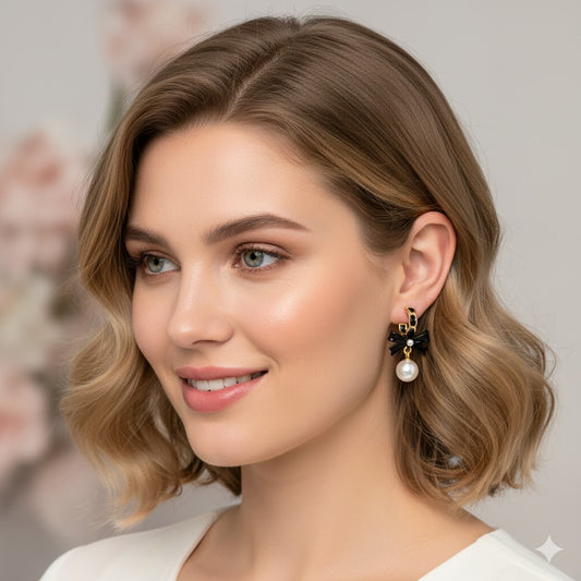 Midnight Ribbon Glow Drop Earrings